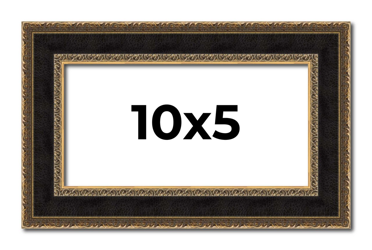 Panoramic Ornate Brown Picture Frame - UV Acrylic, Foam Board Backing, Hanging Hardware